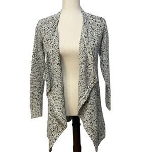 Divided H&M Cardigan Chunky Knit Sweater Open Front Women's sz XS Cream Black